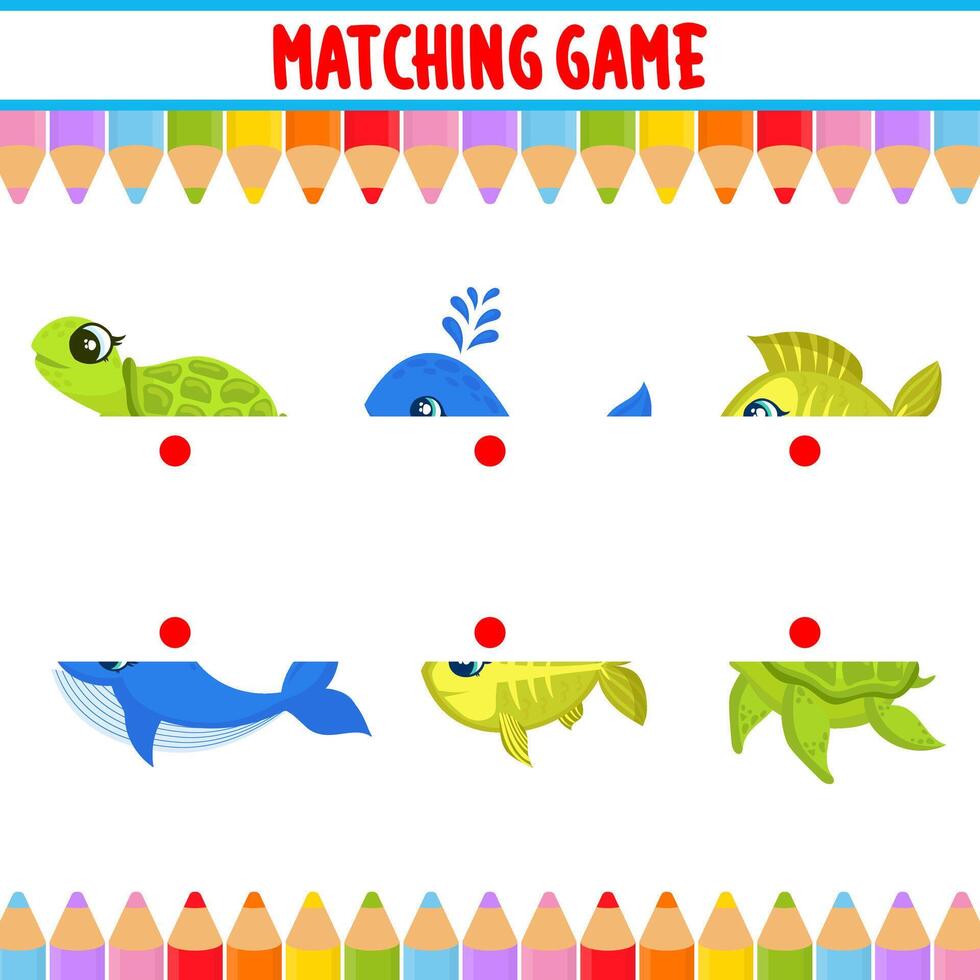 Matching children educational game match objects Vector Image