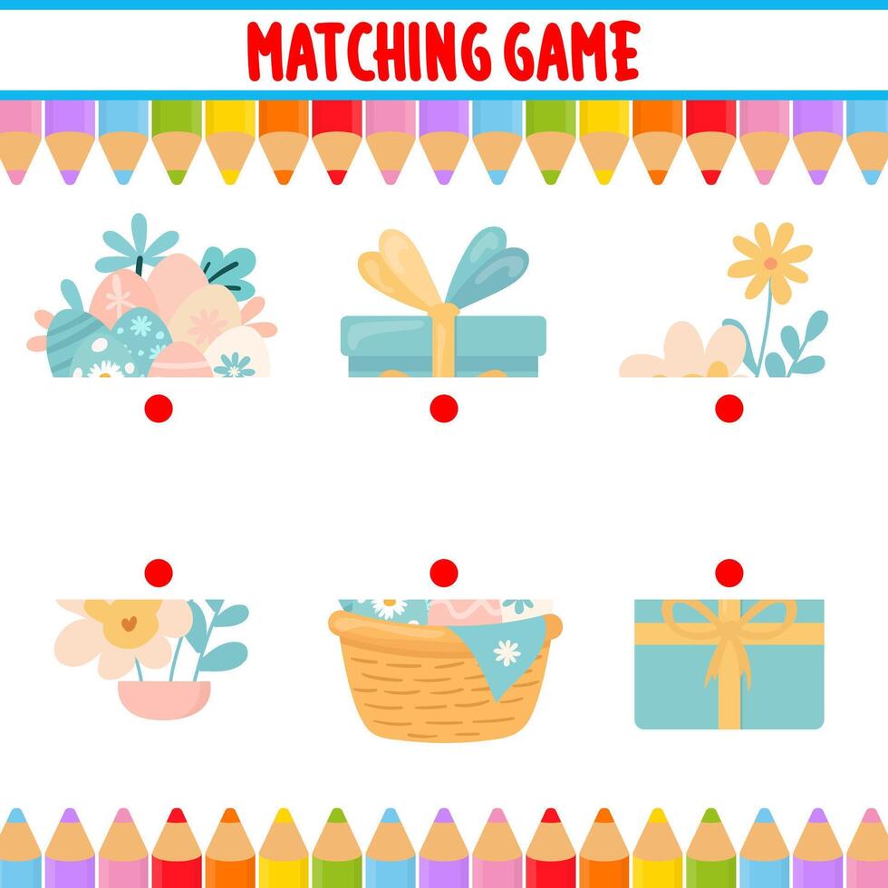 Matching children educational game match objects Vector Image