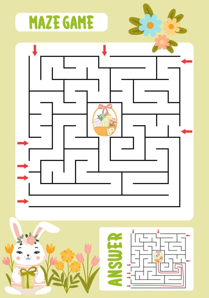 cuadrado laberinto juego para niños rompecabezas para niños laberinto enigma encontrar el Derecha camino vector