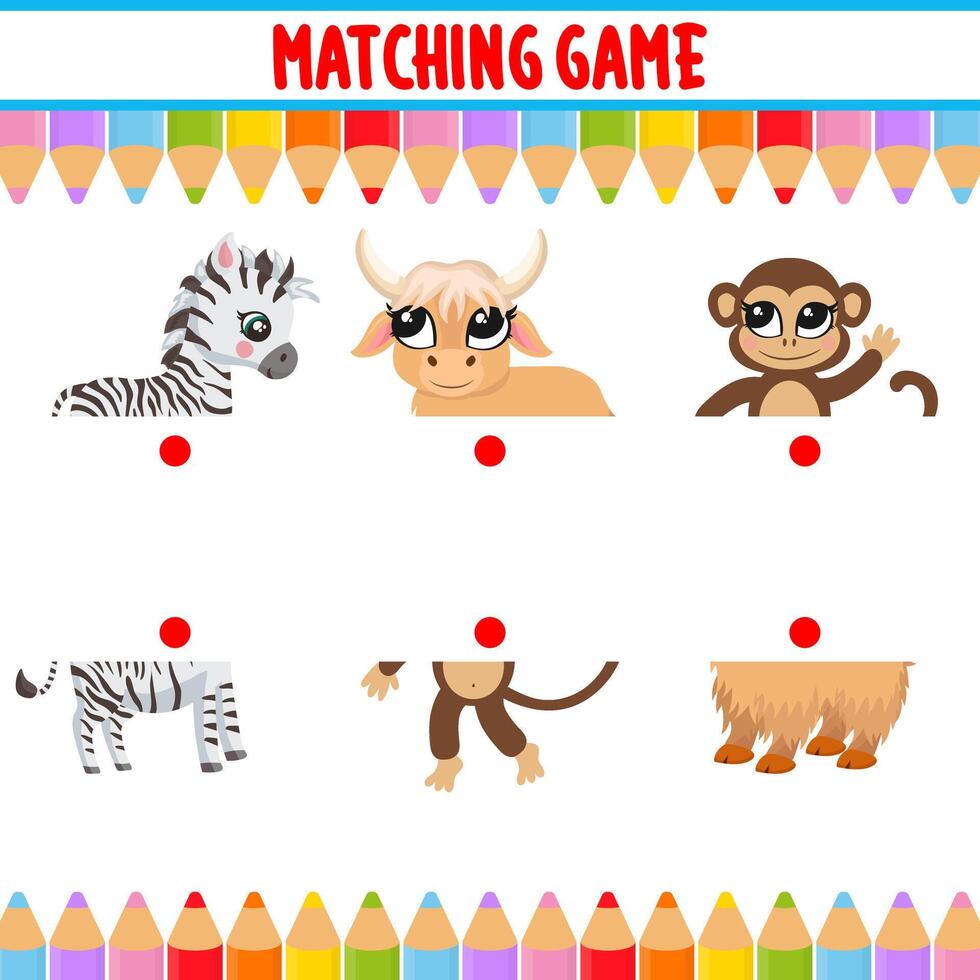 Matching children educational game match objects Vector Image