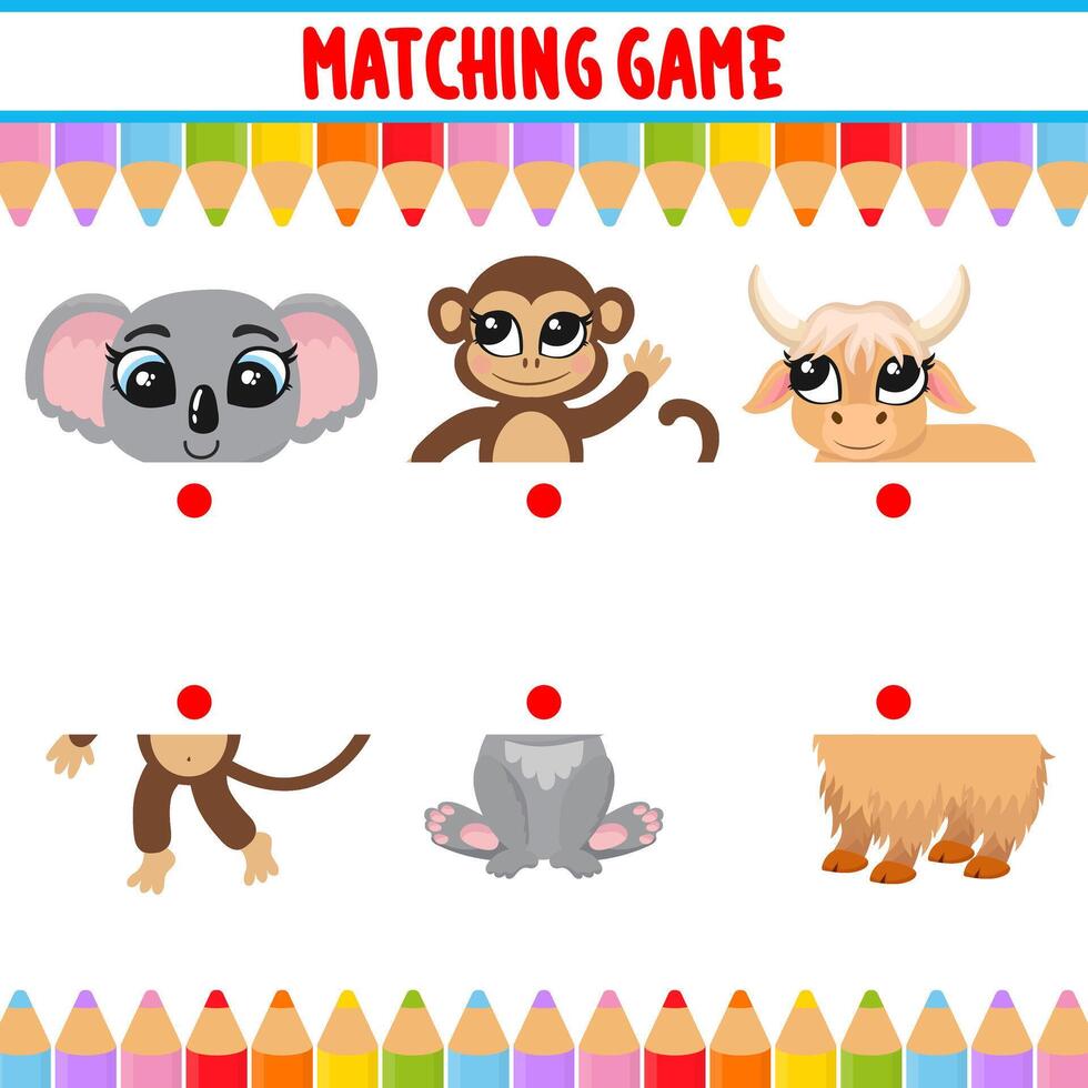 Matching children educational game match objects Vector Image