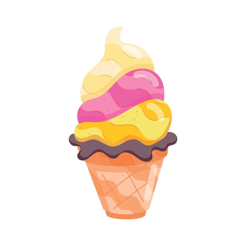 Ice Cream Dessert Flat Style Stickers vector