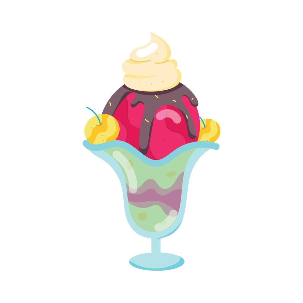ice Cream Flat Style Stickers vector