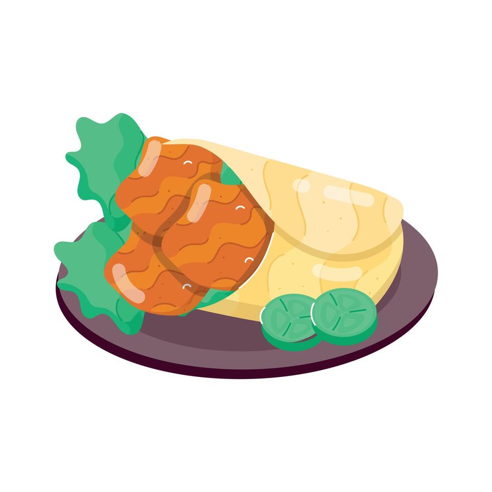 Flat Style Sandwiches Stickers vector
