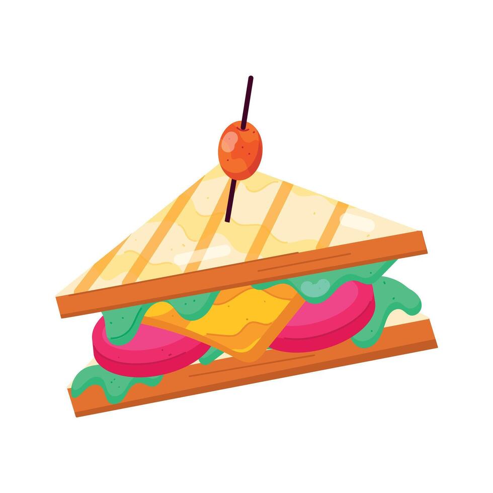 Flat Style Sandwiches Stickers vector