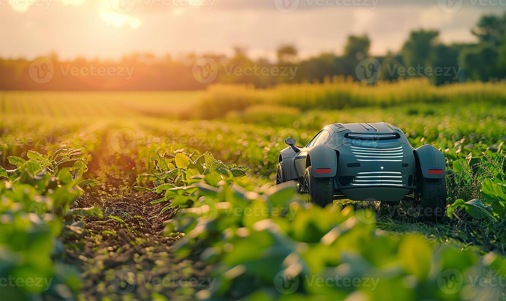 AI generated Robotics in agriculture, smart farming photo