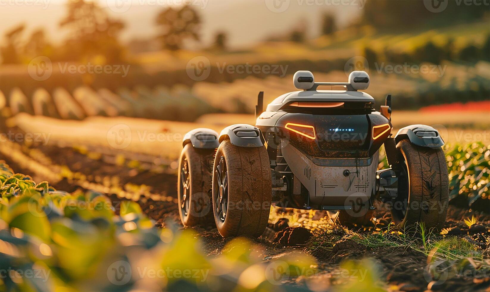 AI generated Robotics in agriculture, smart farming photo