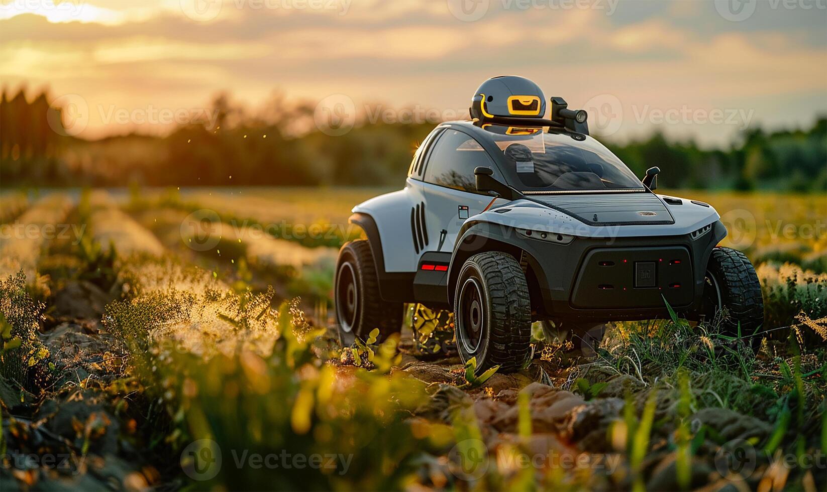 AI generated Robotics in agriculture, smart farming photo