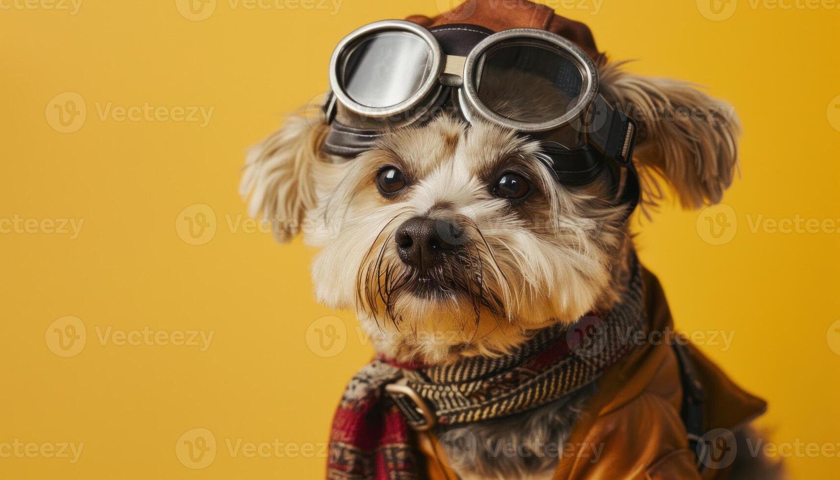 AI generated Adorable pilot pup in aviator gear photo