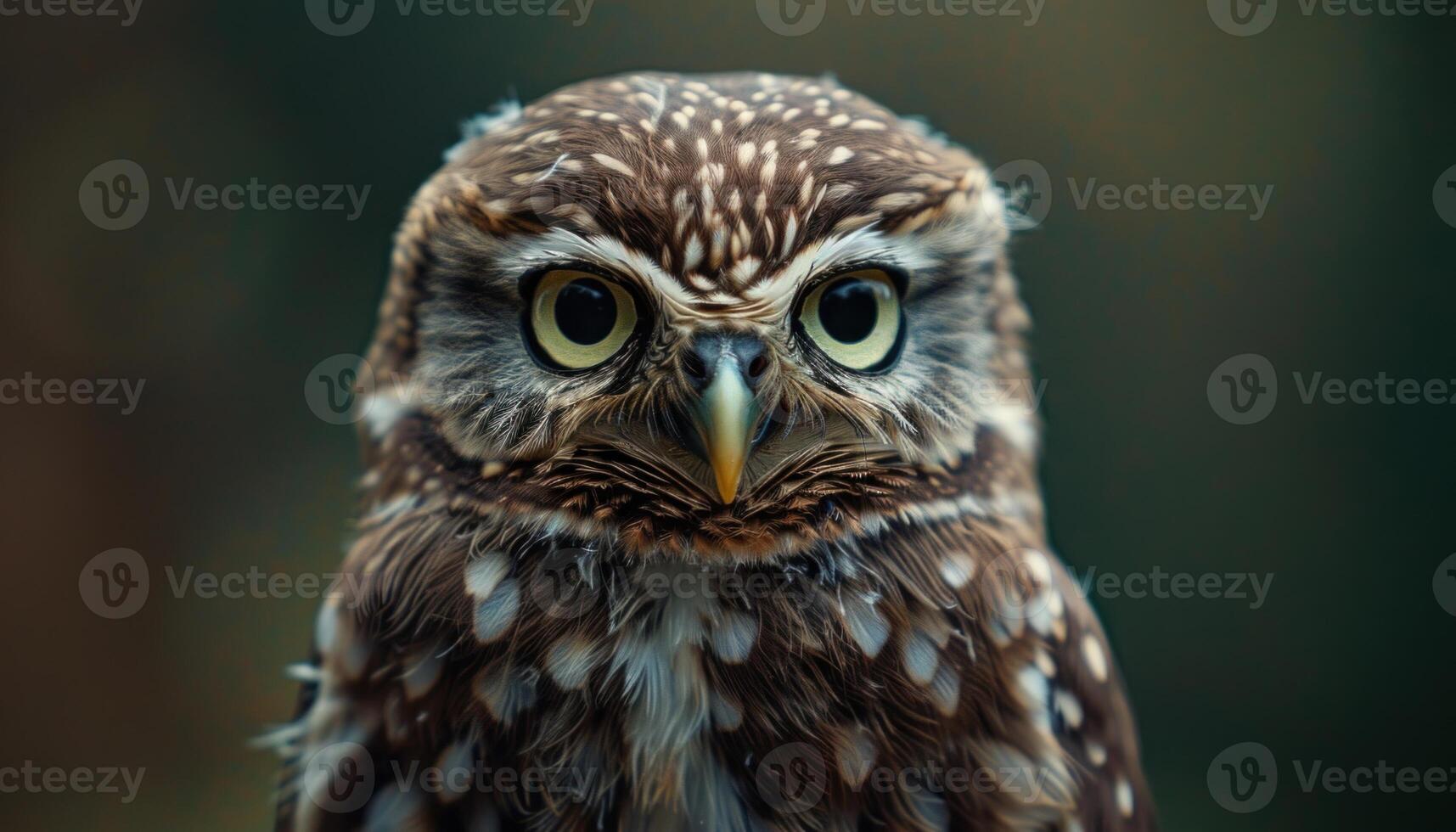 AI generated Intense gaze of a little owl photo