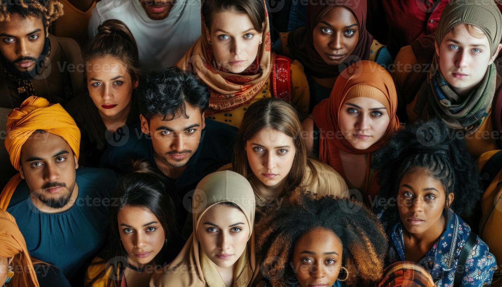 ai generado diverso grupo de personas retrato foto