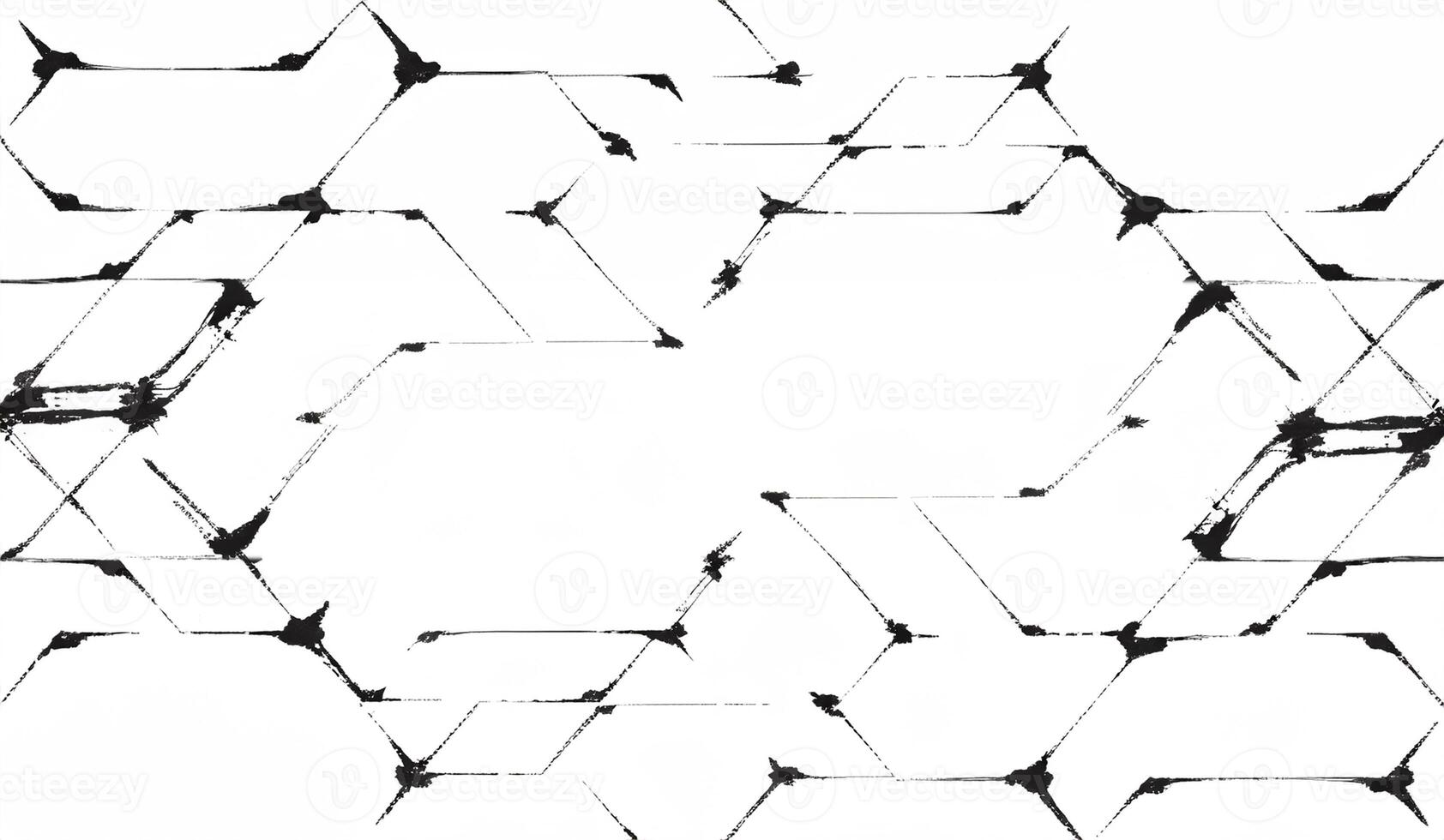 Monochrome Geometric Composition, Abstract Texture Over Distressed Grunge Background. photo