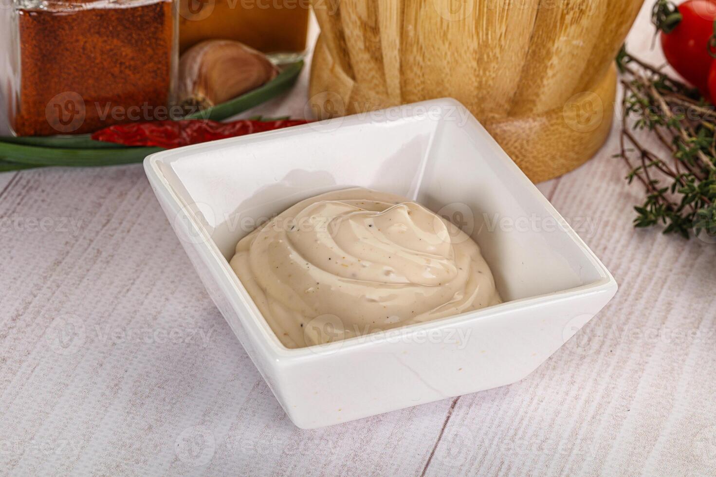 Burger sauce in the bowl photo