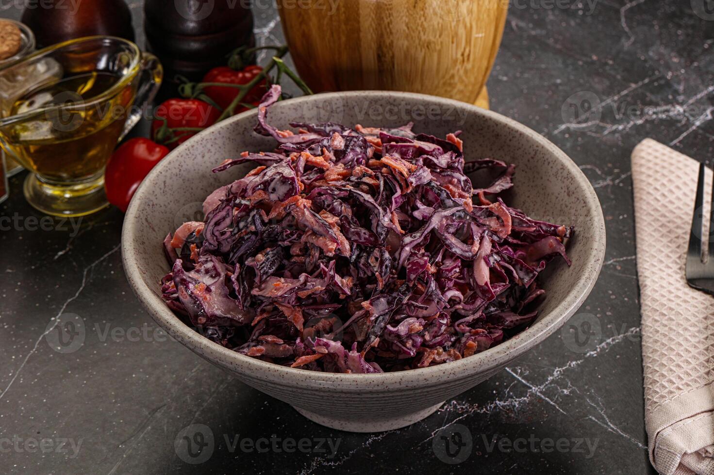 Coleslaw salad with cabbage and carrot photo