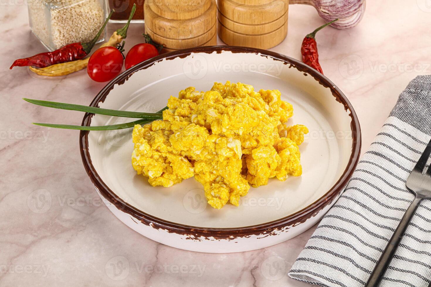 Scrambled egg in the bowl photo