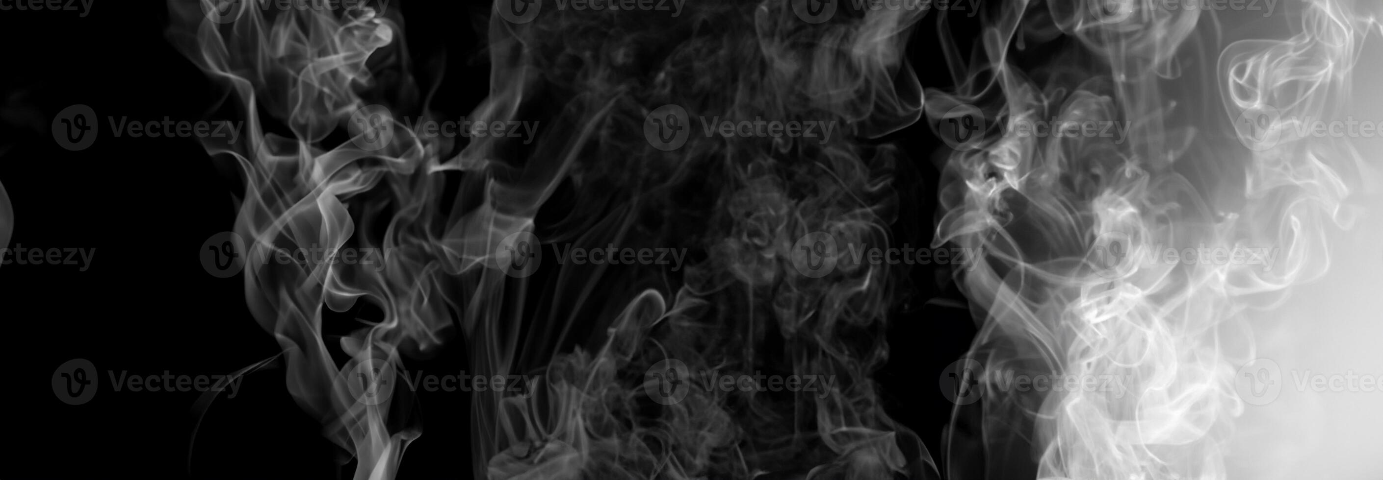 Surrealistic Composition, White Smoke and Abstract Lines Dancing in Darkness. photo