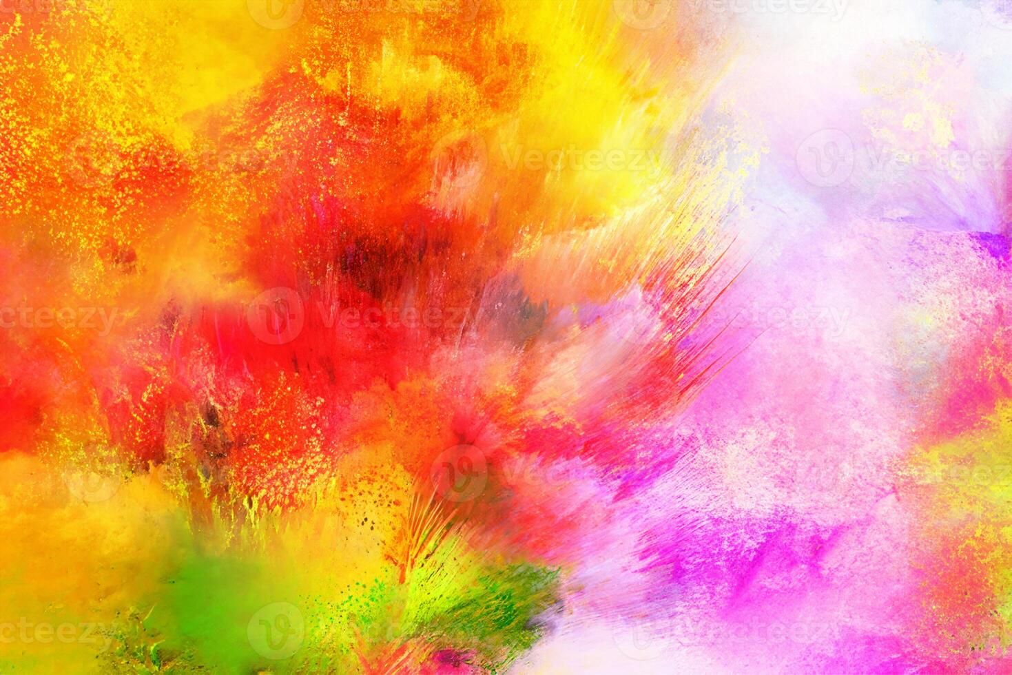 Vibrant Burst of Colored Powder on White Background. photo