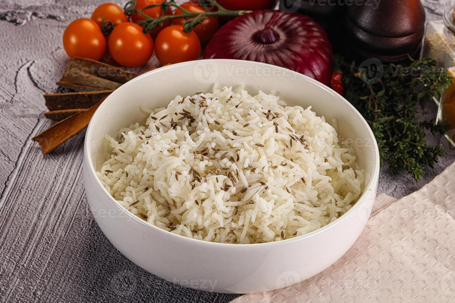 Indian cuisine jeera basmati rice photo