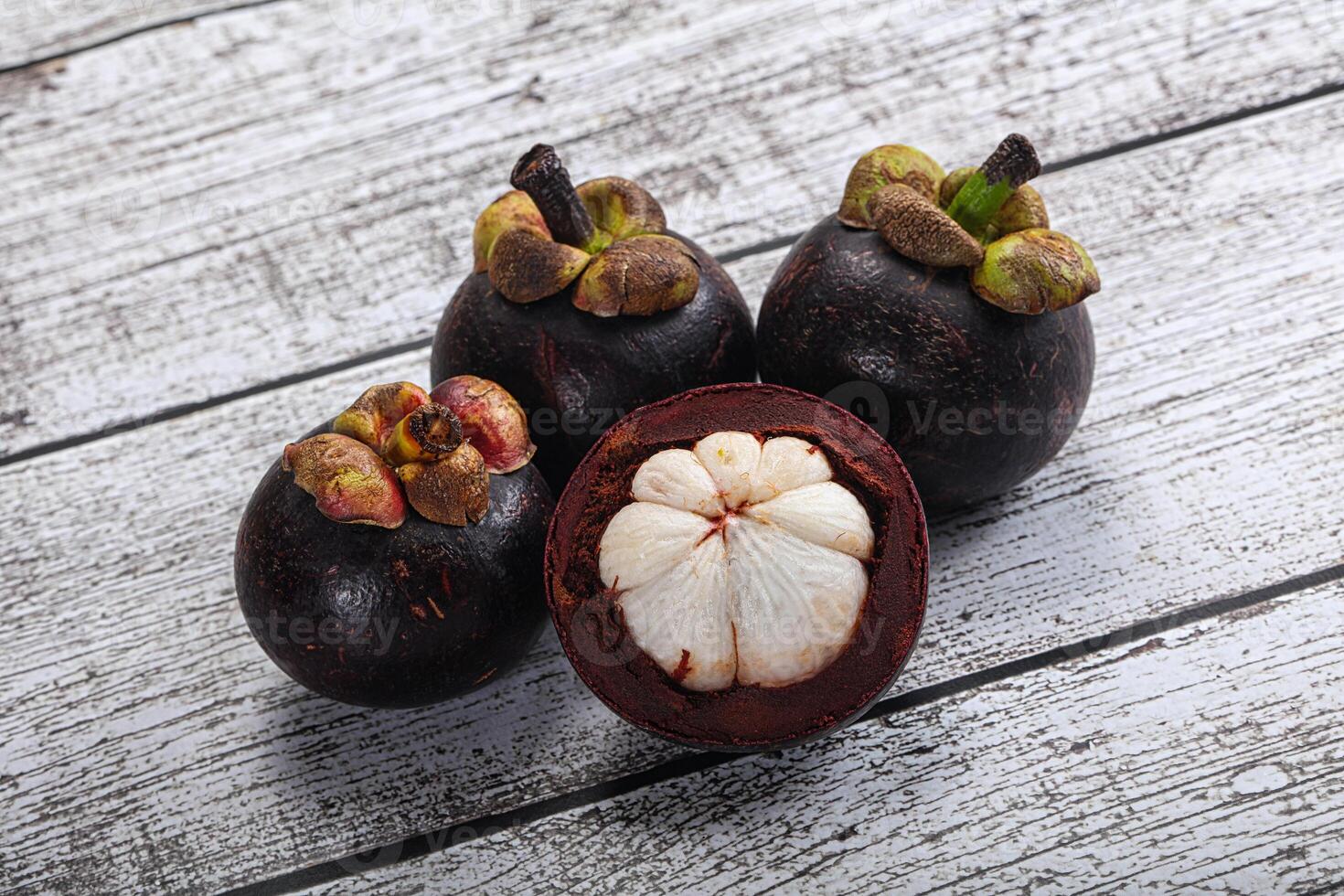 Sweet ripe juicy tropical Mangosteen photo