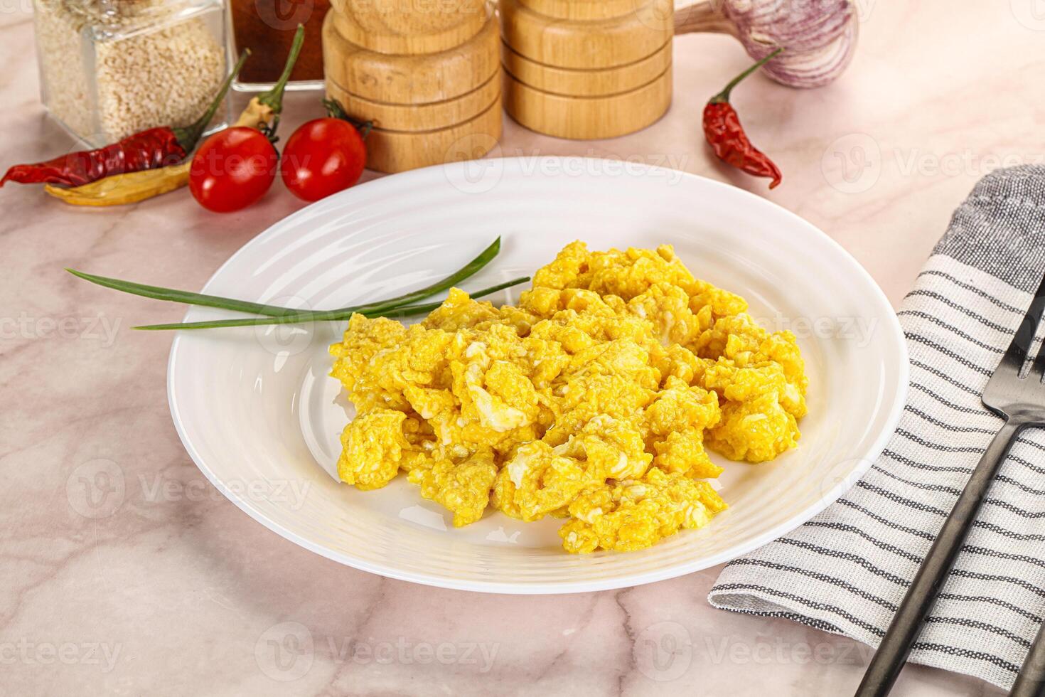 Scrambled egg in the bowl photo