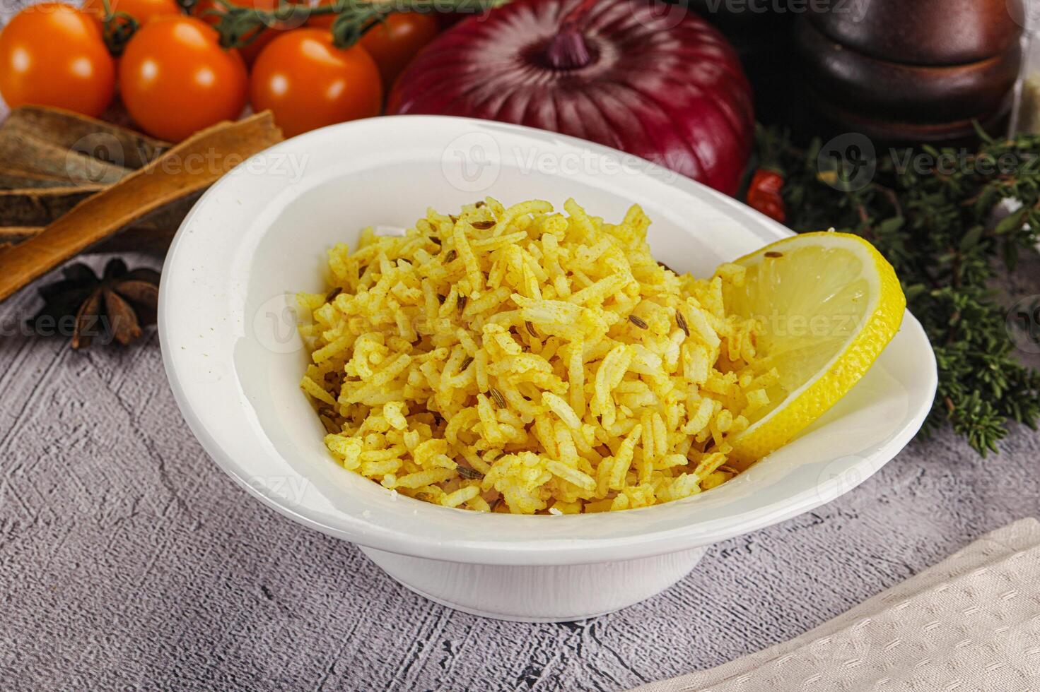 Indian cuisine lemon basmati rice photo