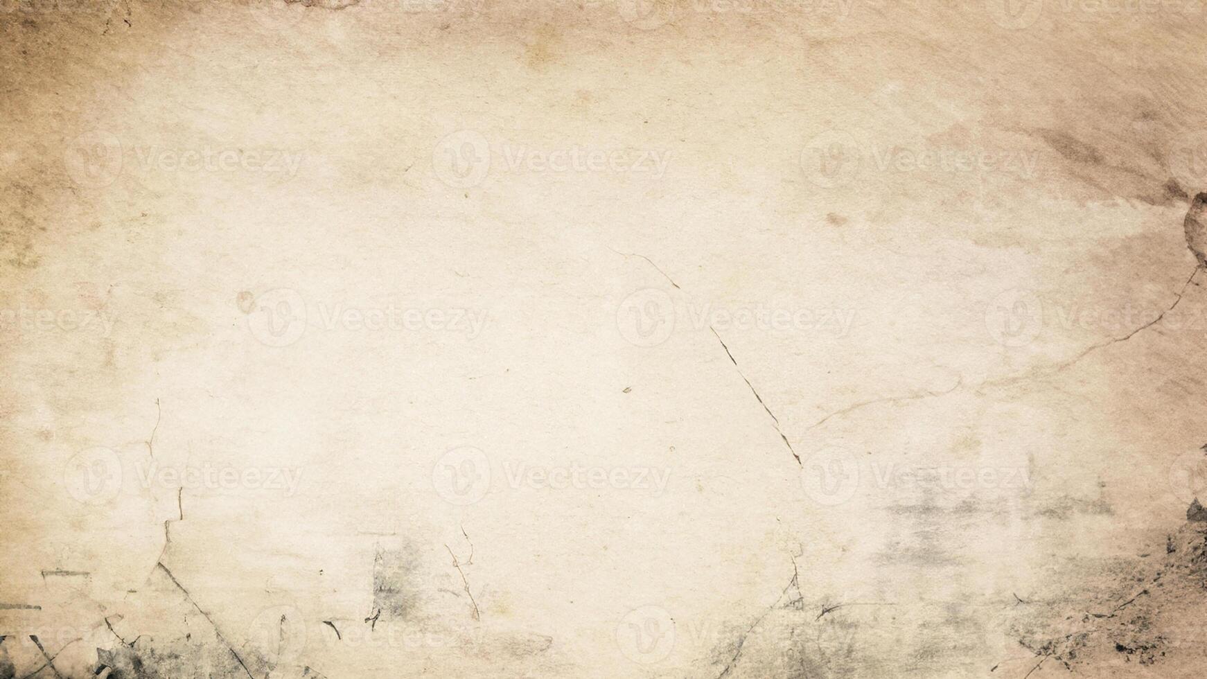 Vintage Charm, Elegant Antique Beige Background with Faded White Shabby Center and Distressed Vintage Stains. photo