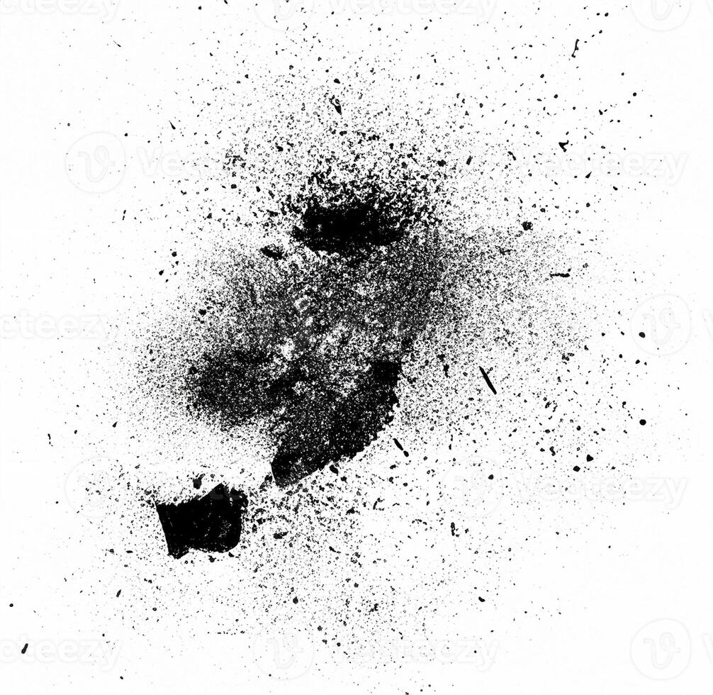 Dynamic Explosion, Abstract Black Particle Burst. photo