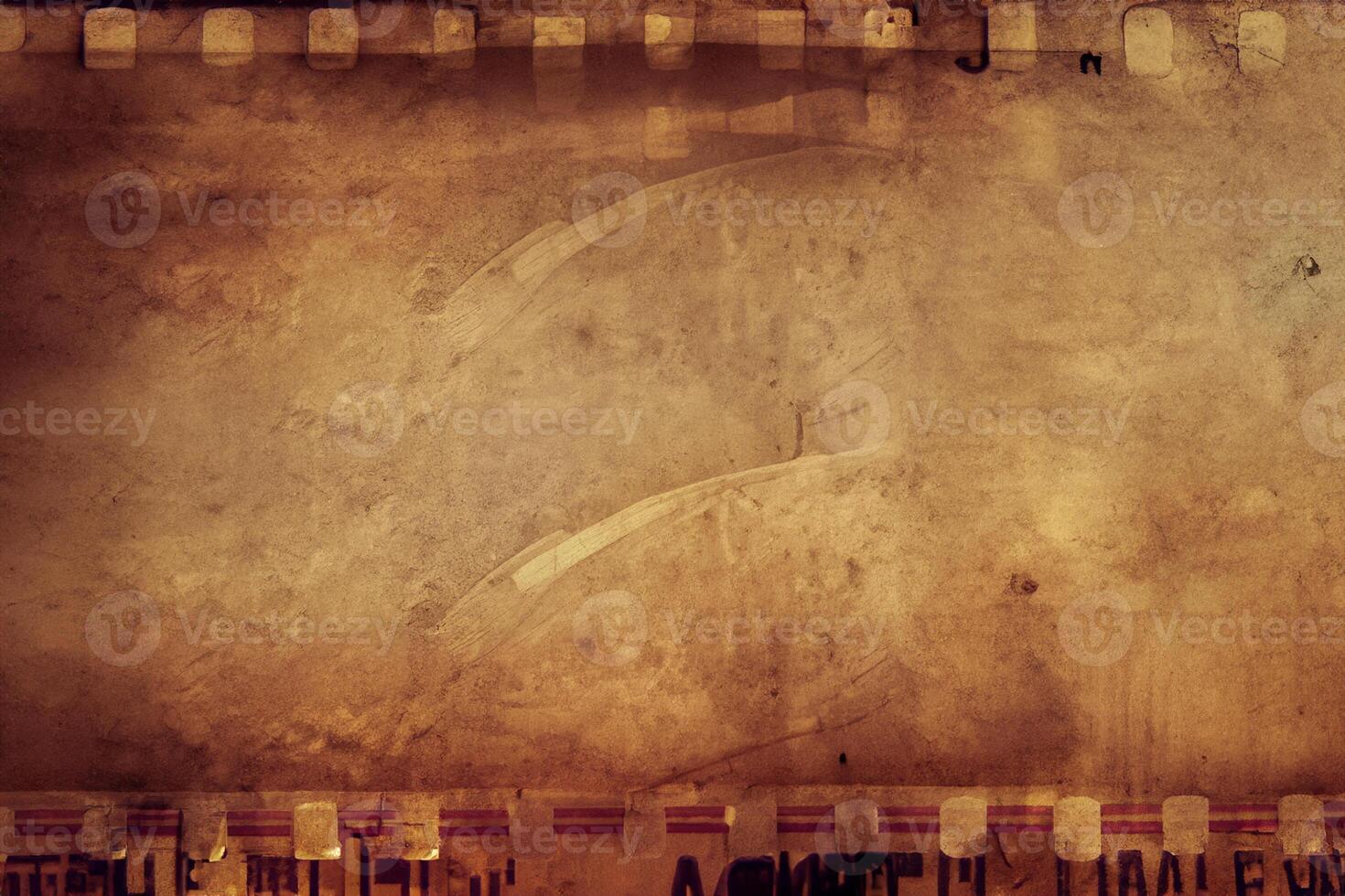 Vintage Film Strips, Grungy Brown Background. photo