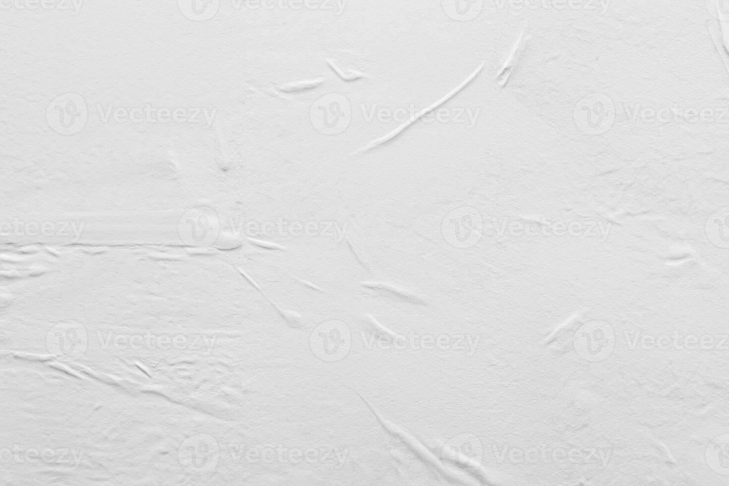 Blank White Crumpled Paper Poster, Texture Background for Creative Projects photo