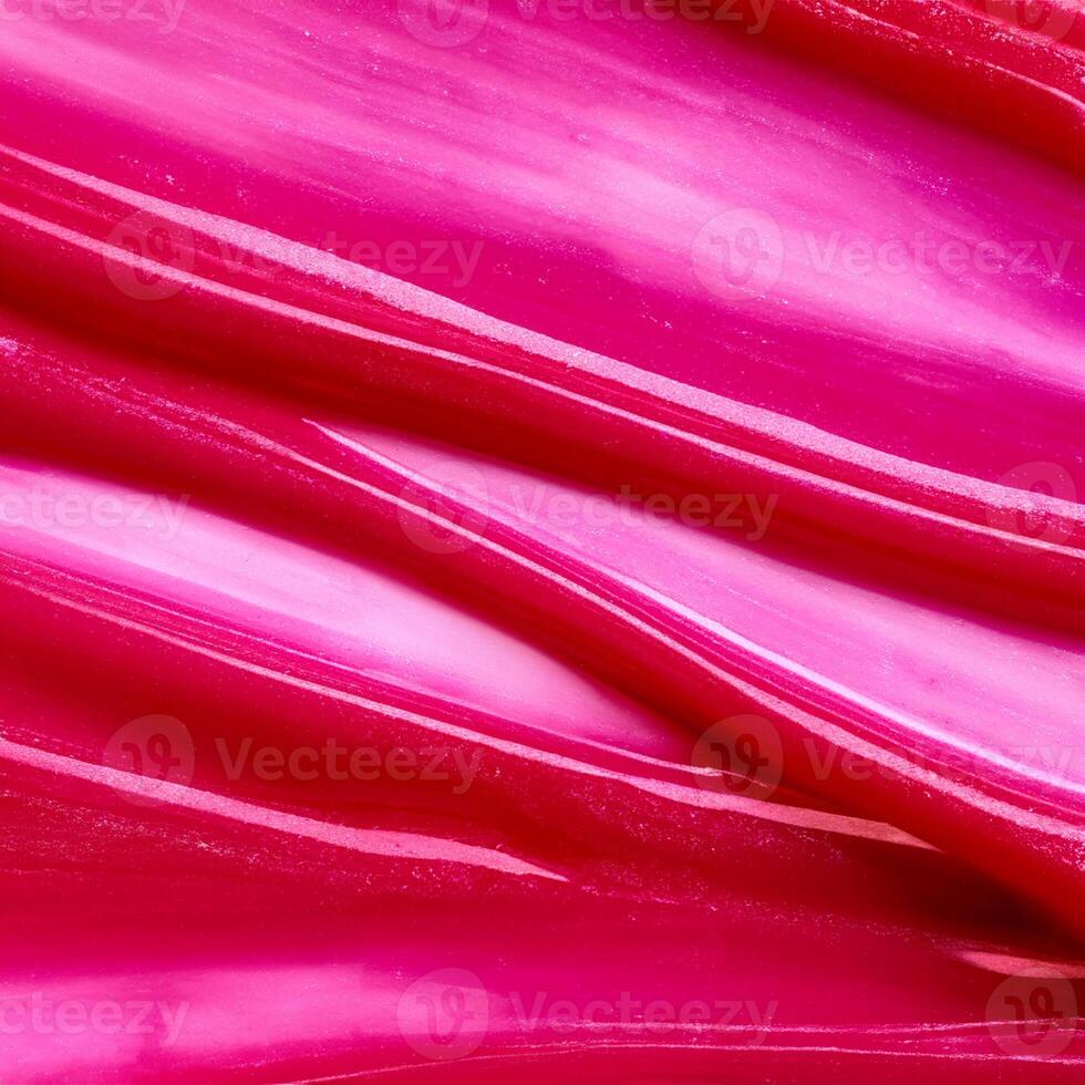 Glossy Abstract Texture, Vibrant Lip Gloss Close Up. photo