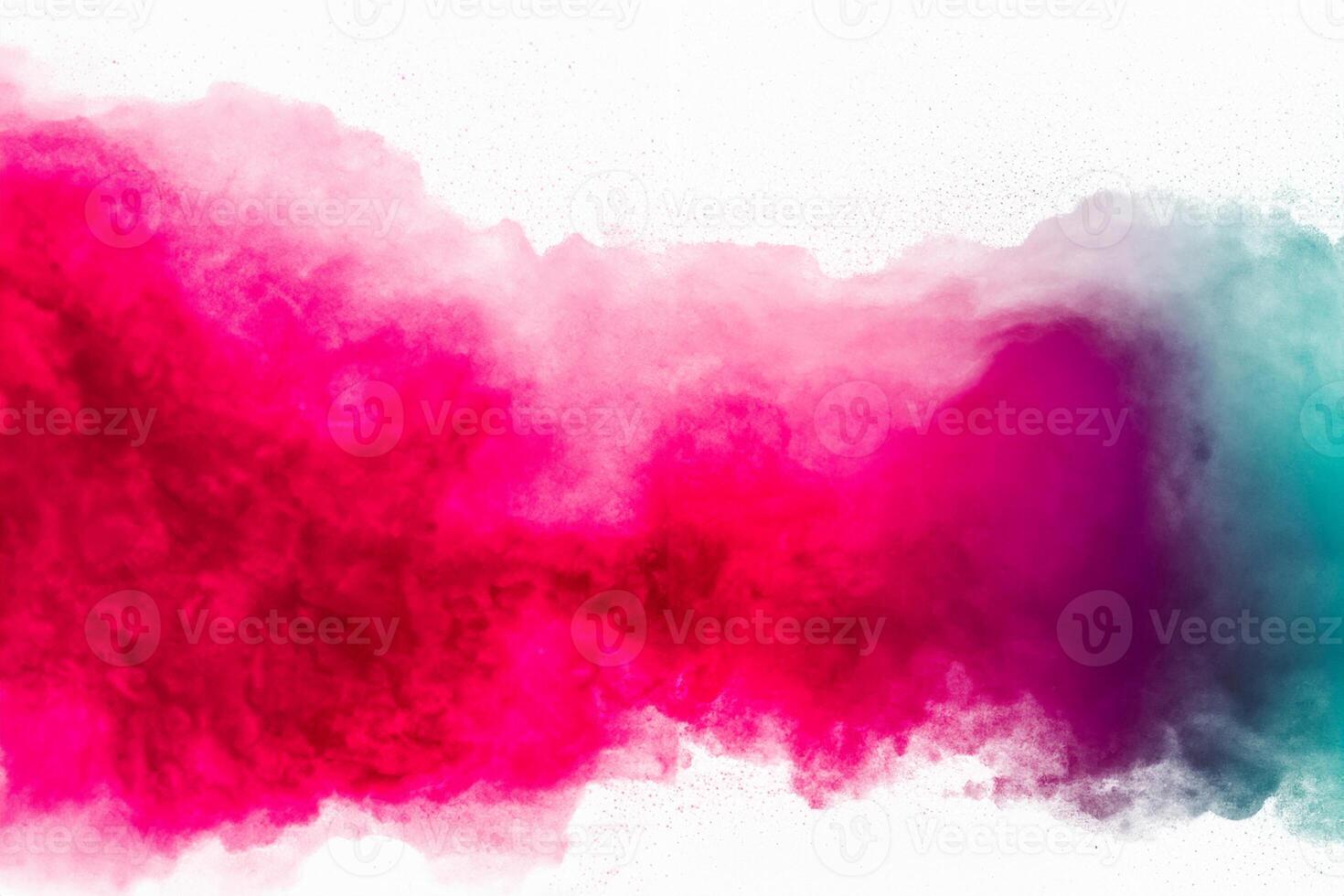 Vibrant Burst of Multicolored Powder on a Clean Canvas, Explosive Splash of Holi Colors photo