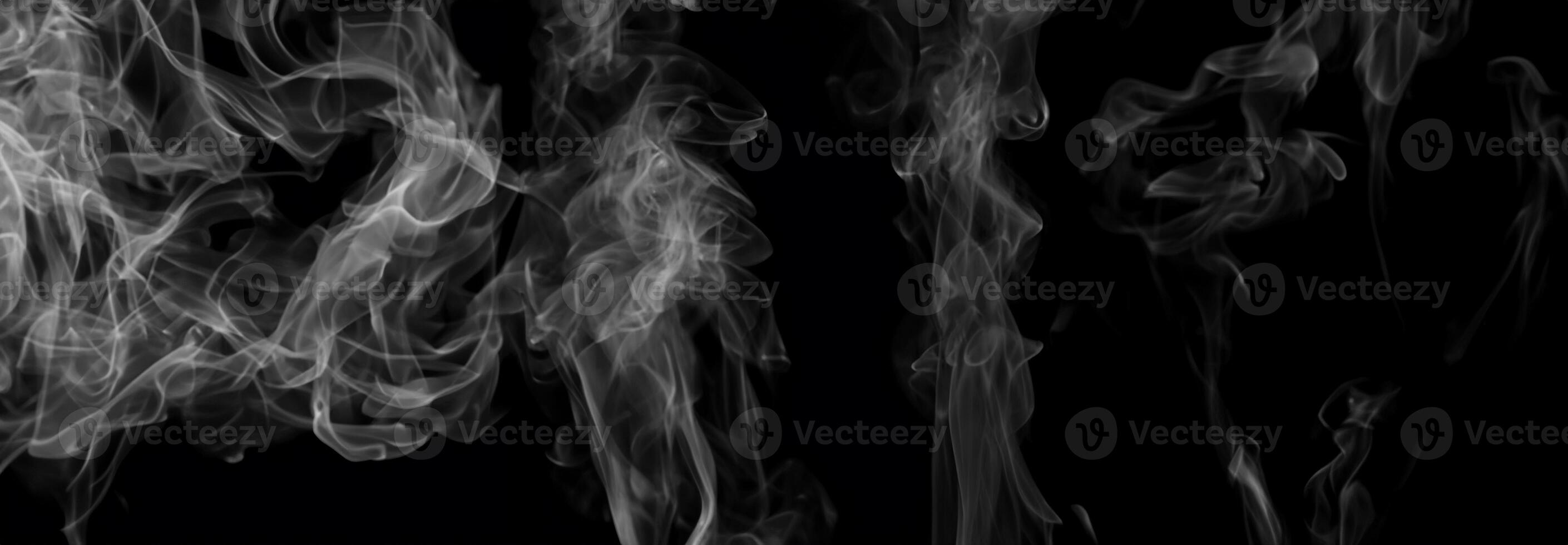 Surrealistic Composition, White Smoke and Abstract Lines Dancing in Darkness. photo