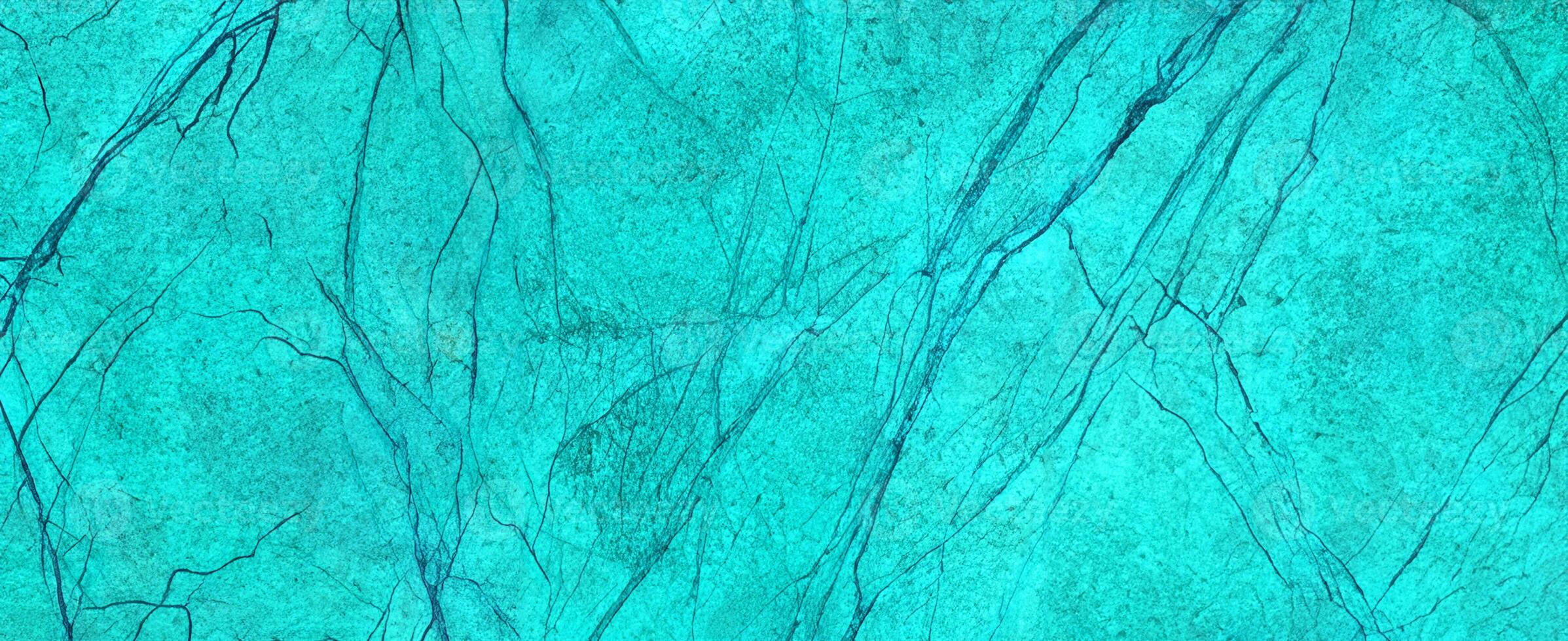 Serene Aquamarine Abstract Marble Granite, Panoramic Background Banner. photo