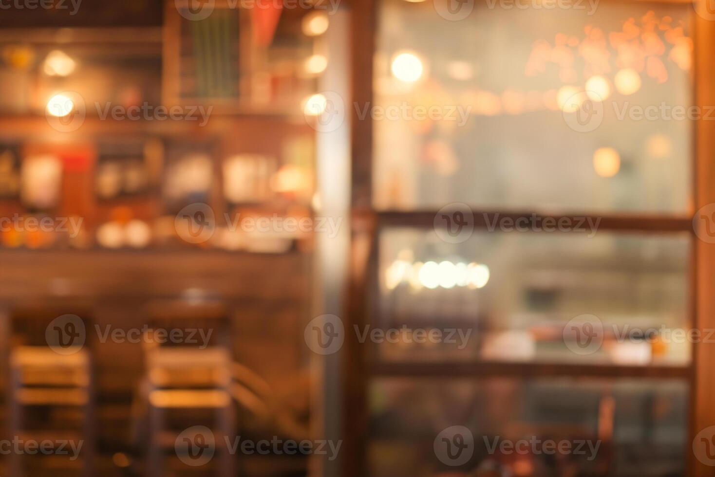 Background blur, Vintage filter A customer in a coffee shop uses bokeh to blur the background.. photo