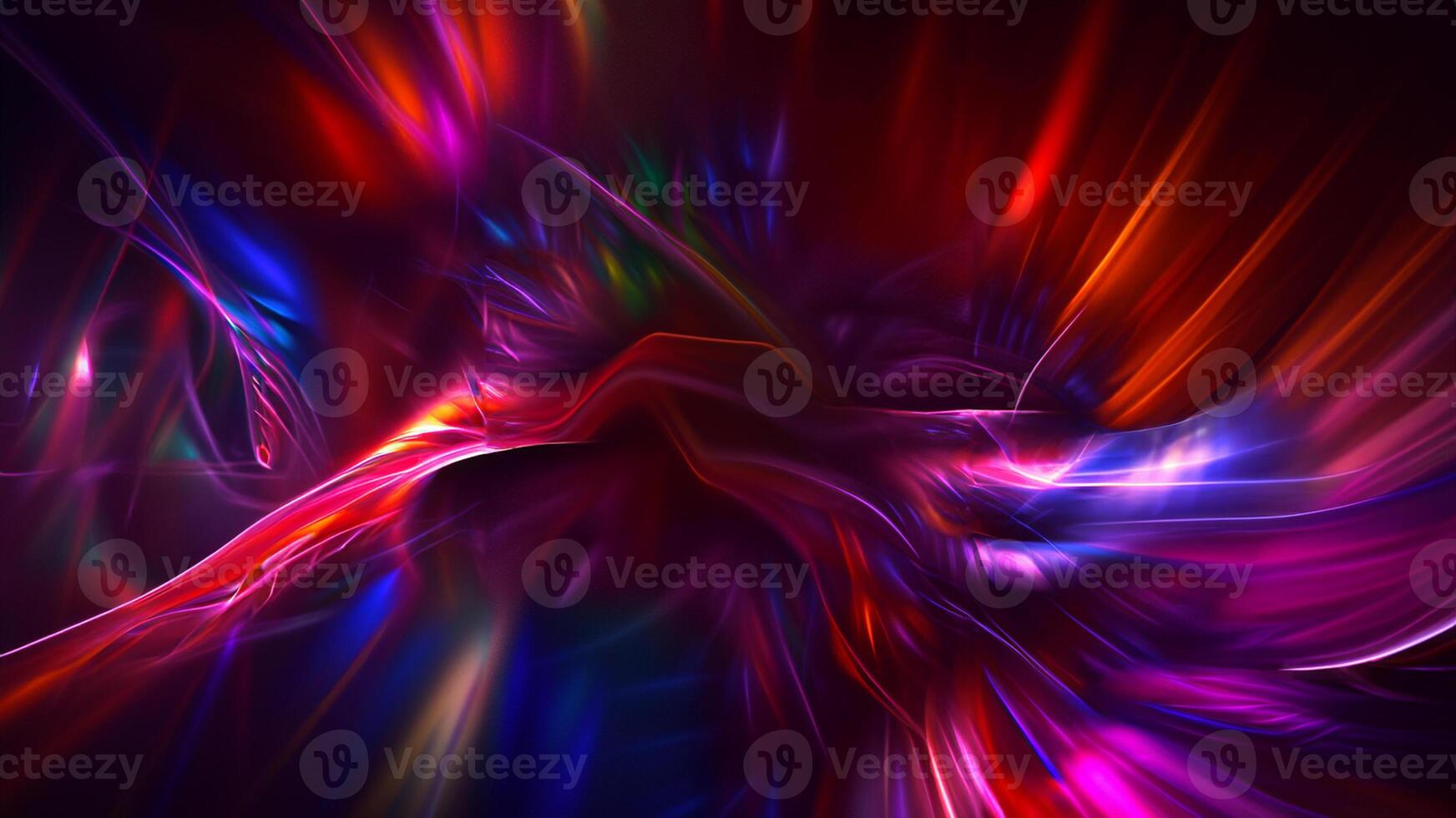 Vibrant 3D Fractal Light, Abstract Color Explosion. photo