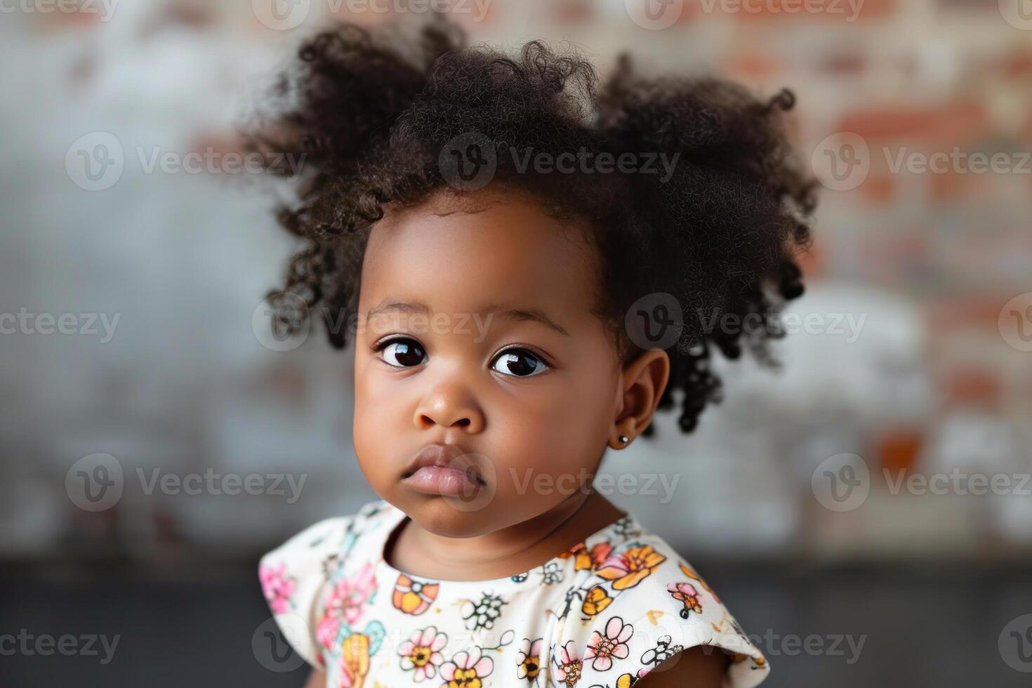 AI generated Cherubic Cute afro baby girl. Generate Ai photo