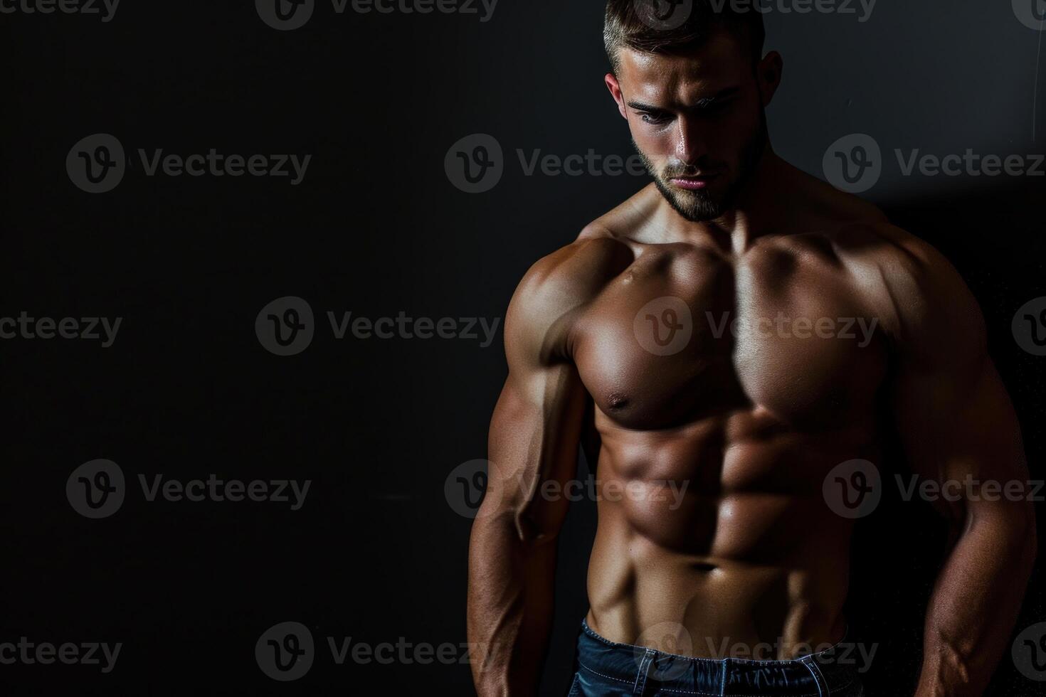 AI generated Fit Muscular man. Generate Ai photo