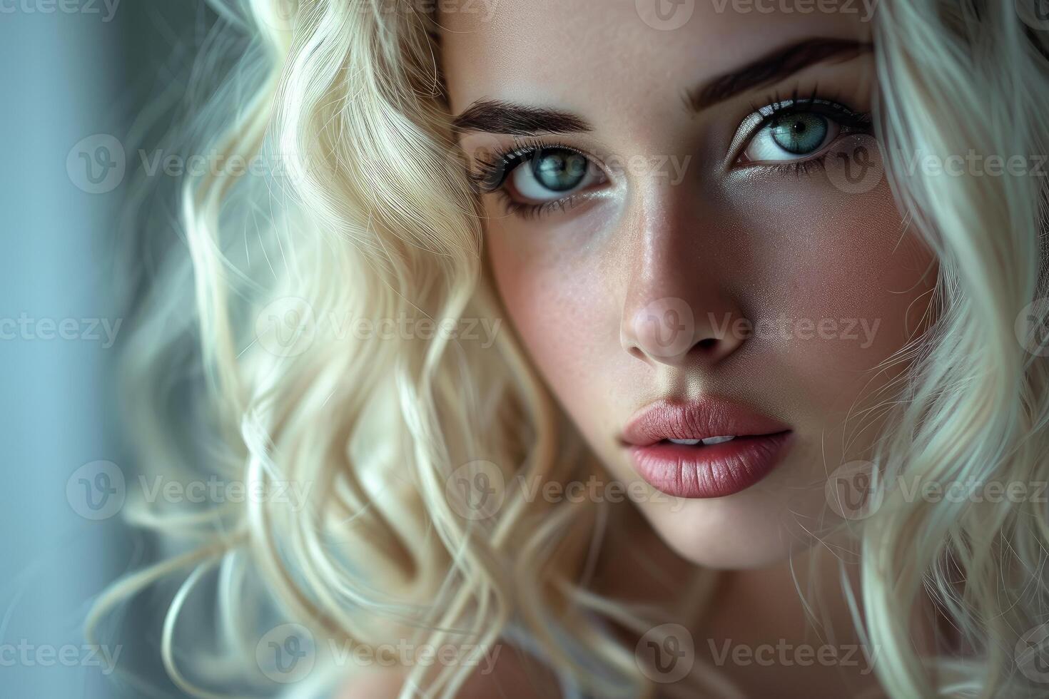 AI generated Beautiful adult blondie woman shot. Generate Ai photo