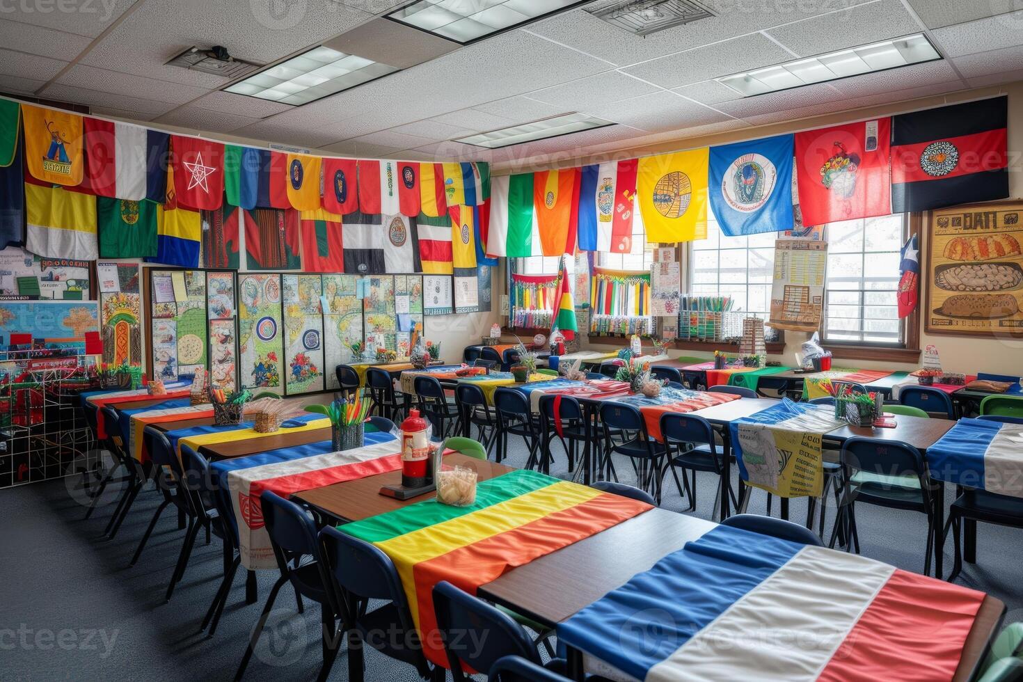 AI generated A classroom during a cultural immersion day photo