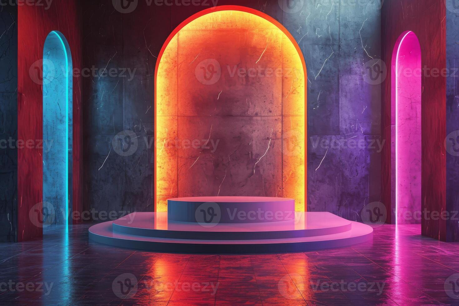AI generated A podium utilizing subtle textures and clean surfaces photo
