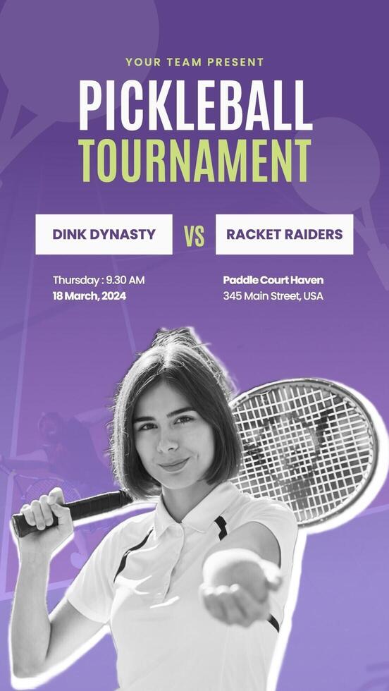 Pickleball Tournament Schedule Instagram Story template