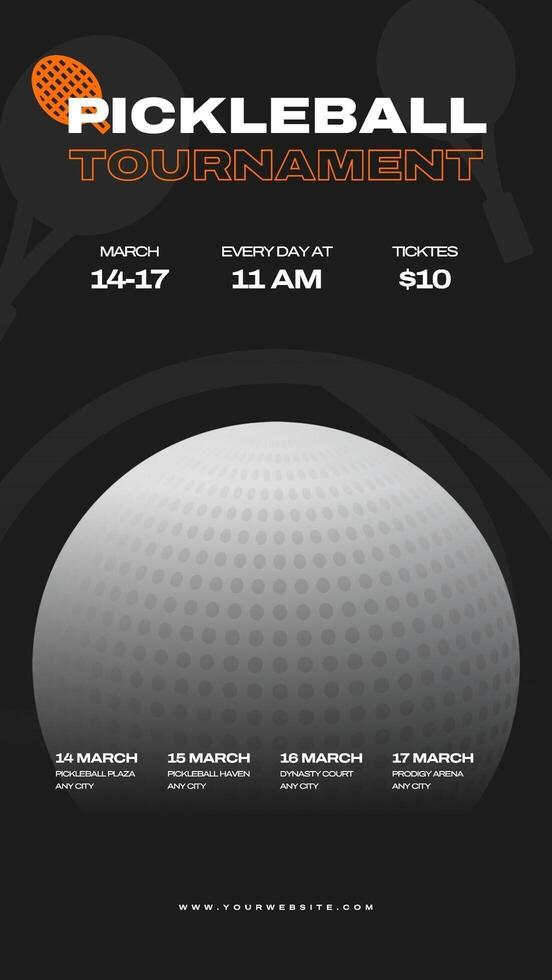 Pickleball Tournament Schedule Instagram Story template