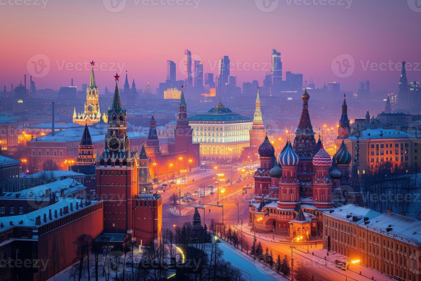 AI generated City skyline of Moscow photo