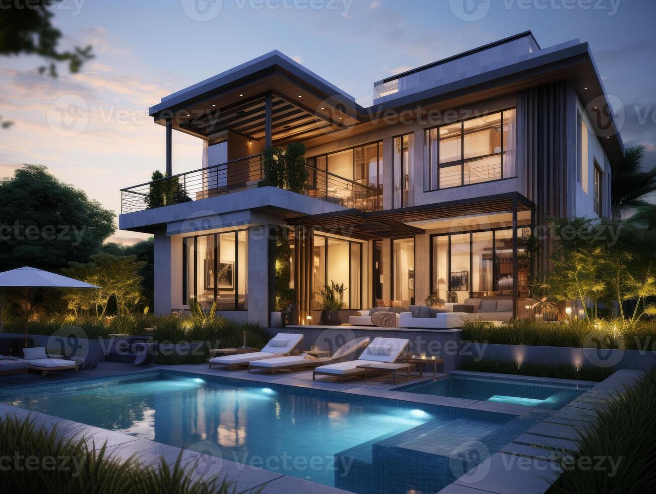 AI generated A modern architectural masterpiece nestled within the bustling streets of a vibrant metropolis photo