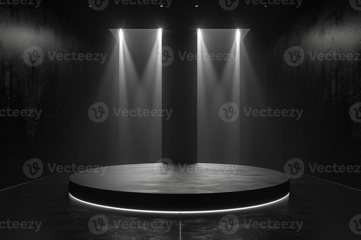 AI generated A sleek podium dark theme photo