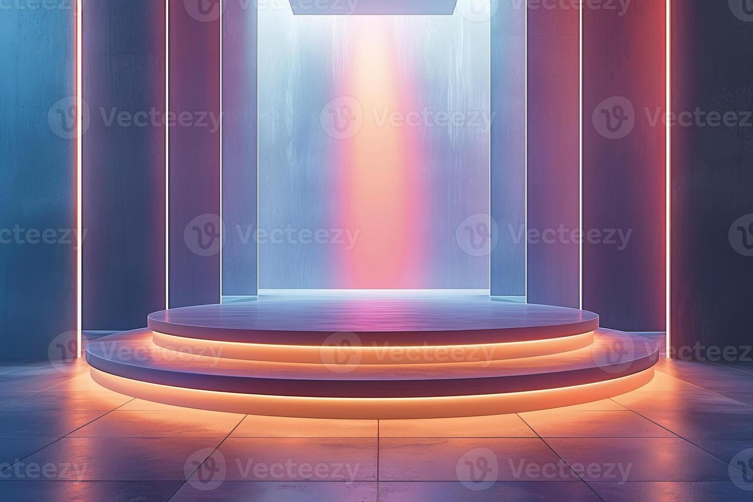 AI generated A minimalist podium adorned with sleek photo