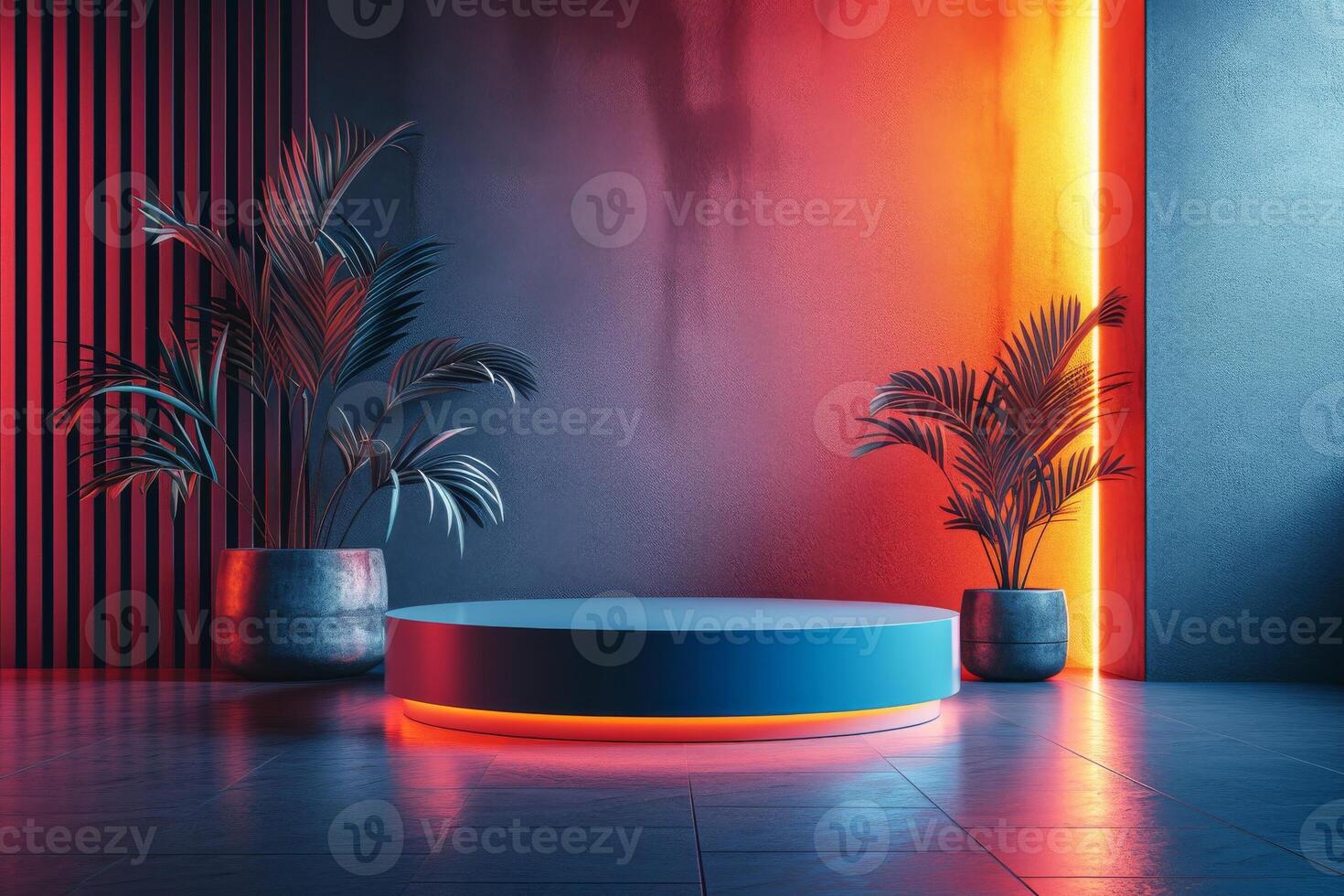 AI generated A podium utilizing subtle textures and clean surfaces photo