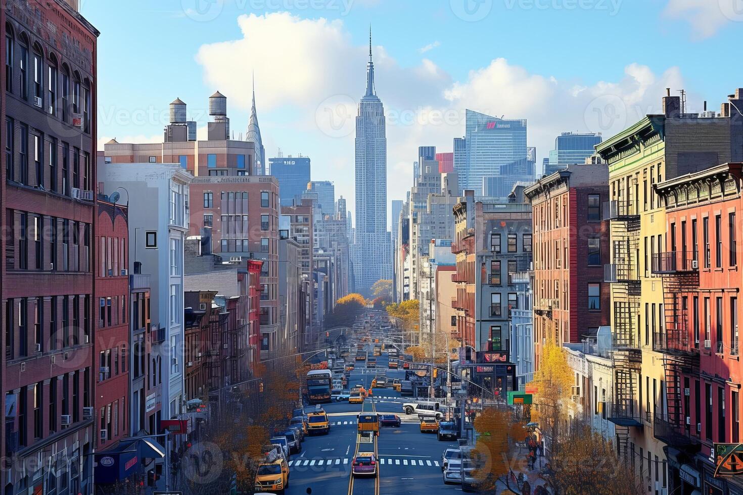 AI generated The dynamic New York City skyline from the vantage point of the High Line photo