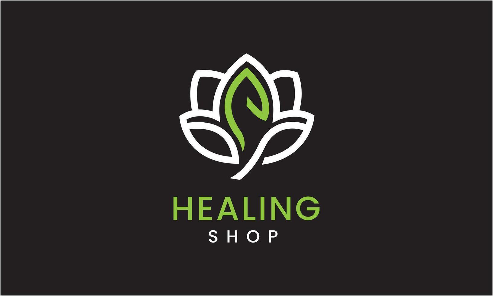 AI generated Healing shop flower bud minimalist modern logo design vector