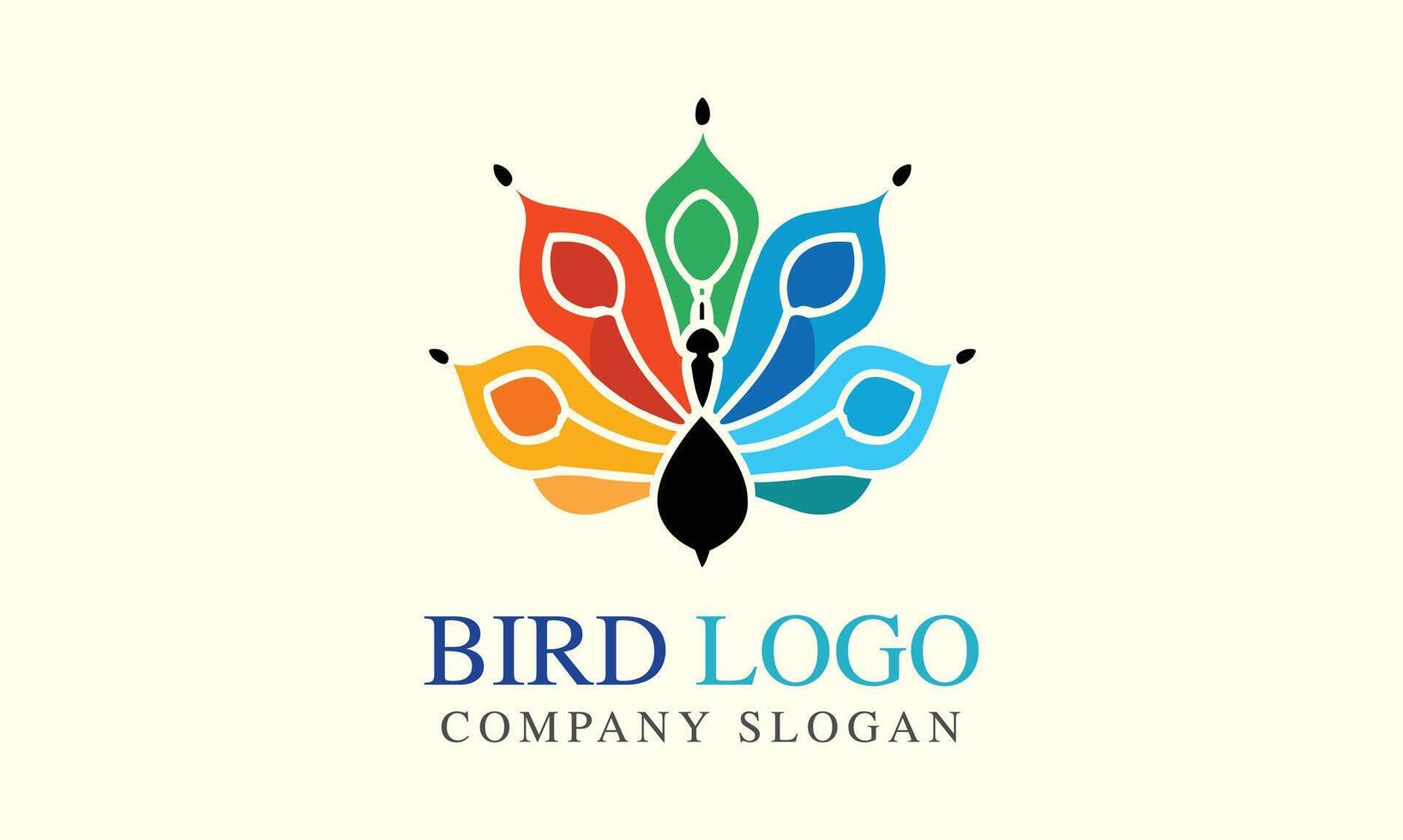 AI generated Bird peacock minimalist modern logo design icon vector